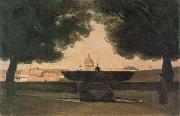 Fountain of the French Academy, camille corot